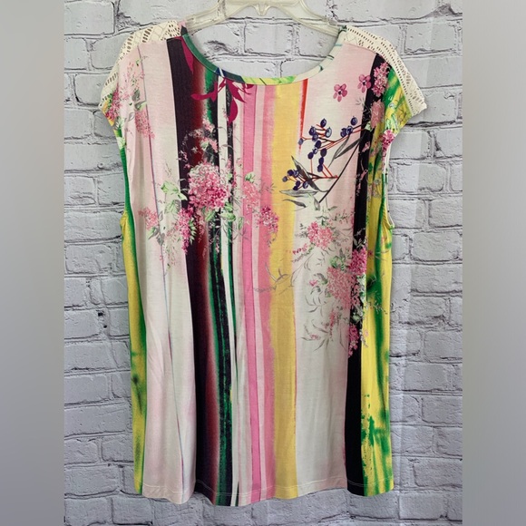 Peck & Peck Women's Tropical Floral Blouse - Cream and Multicolor XL - Picture 2 of 5